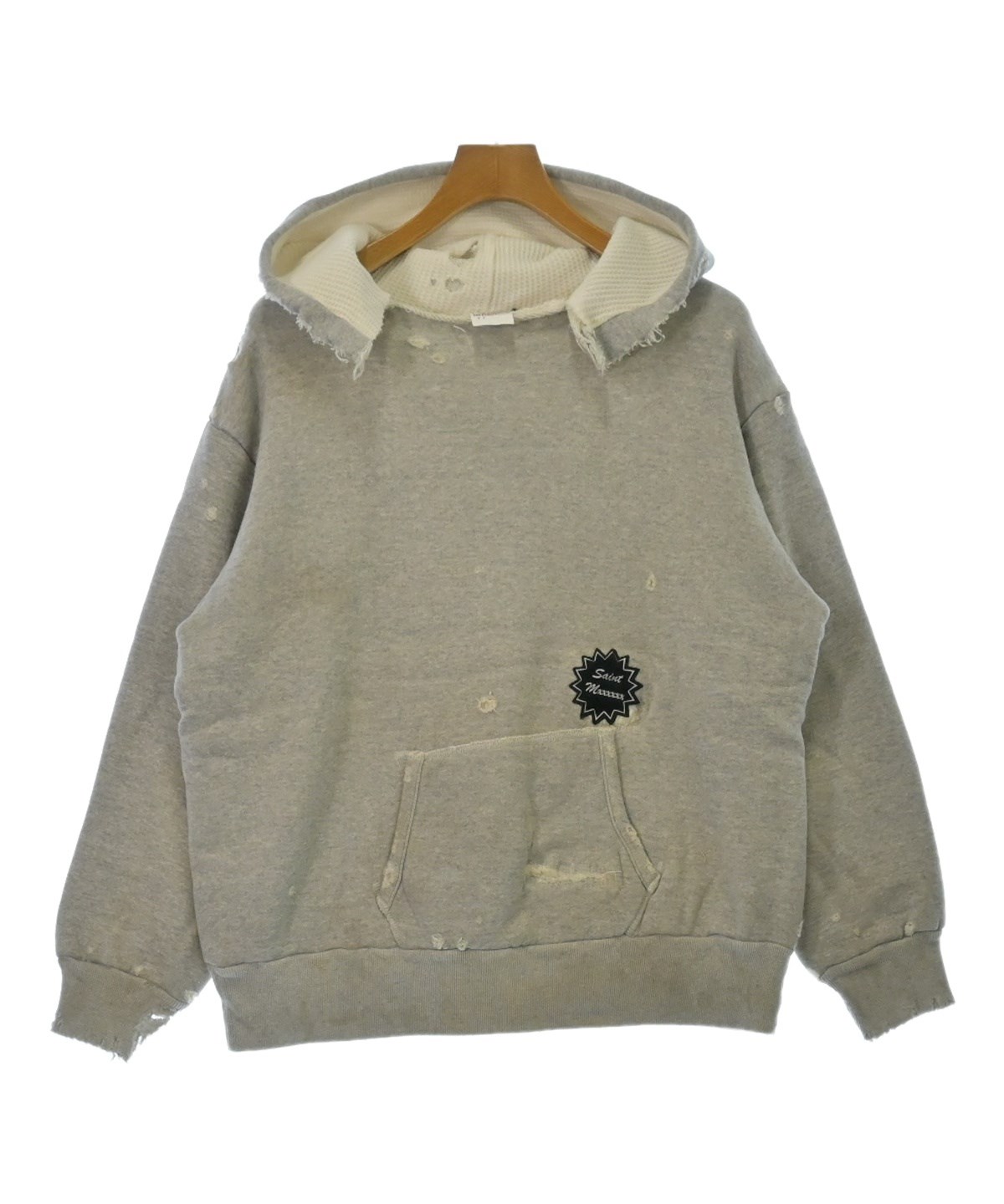 SAINT MICHAEL新品Mサイズコットン ダークグレー フード付きパーカー SAINT MICHAEL(セントマイケル) / パーカー/L/コットン/グレー