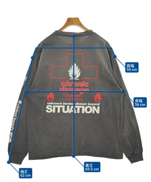 SAINT MICHAEL（セントマイケル）Tシャツ・カットソー グレー サイズ:L メンズ/2200552504041