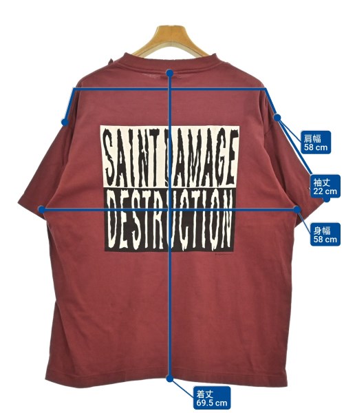 SAINT MICHAEL（セントマイケル）Tシャツ・カットソー 赤 サイズ:L メンズ/2200606523127
