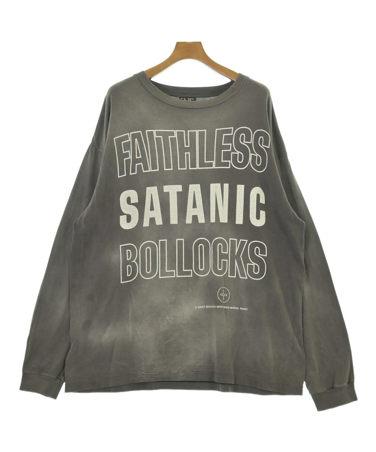 【即発送】SAINT ロゴ 長袖カットソー Lサイズ グレー SAINT MICHAEL（セントマイケル）Tシャツ・カットソー グレー サイズ