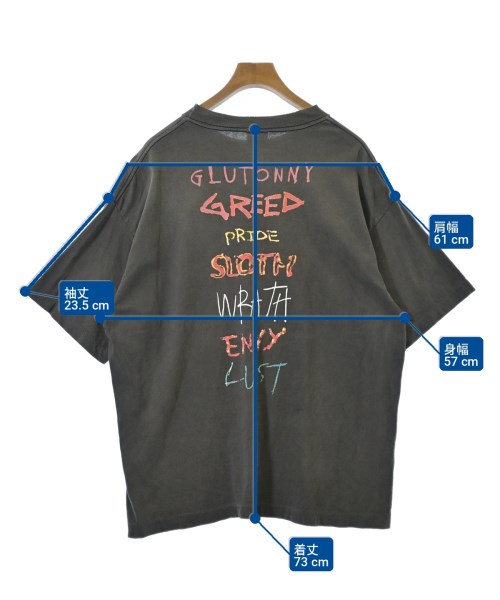 SAINT MICHAEL（セントマイケル）Tシャツ・カットソー グレー サイズ:XL メンズ/2200704381025