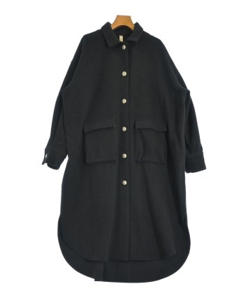 unpeu femme〜アンプーファム〜黒ロングコート Unpeu Femme（アンプーファム）ステンカラーコート 黒 サイズ:F