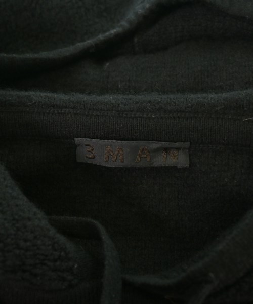 3MAN（スリーマン）パーカー 黒 サイズ:S メンズ/2200642359070