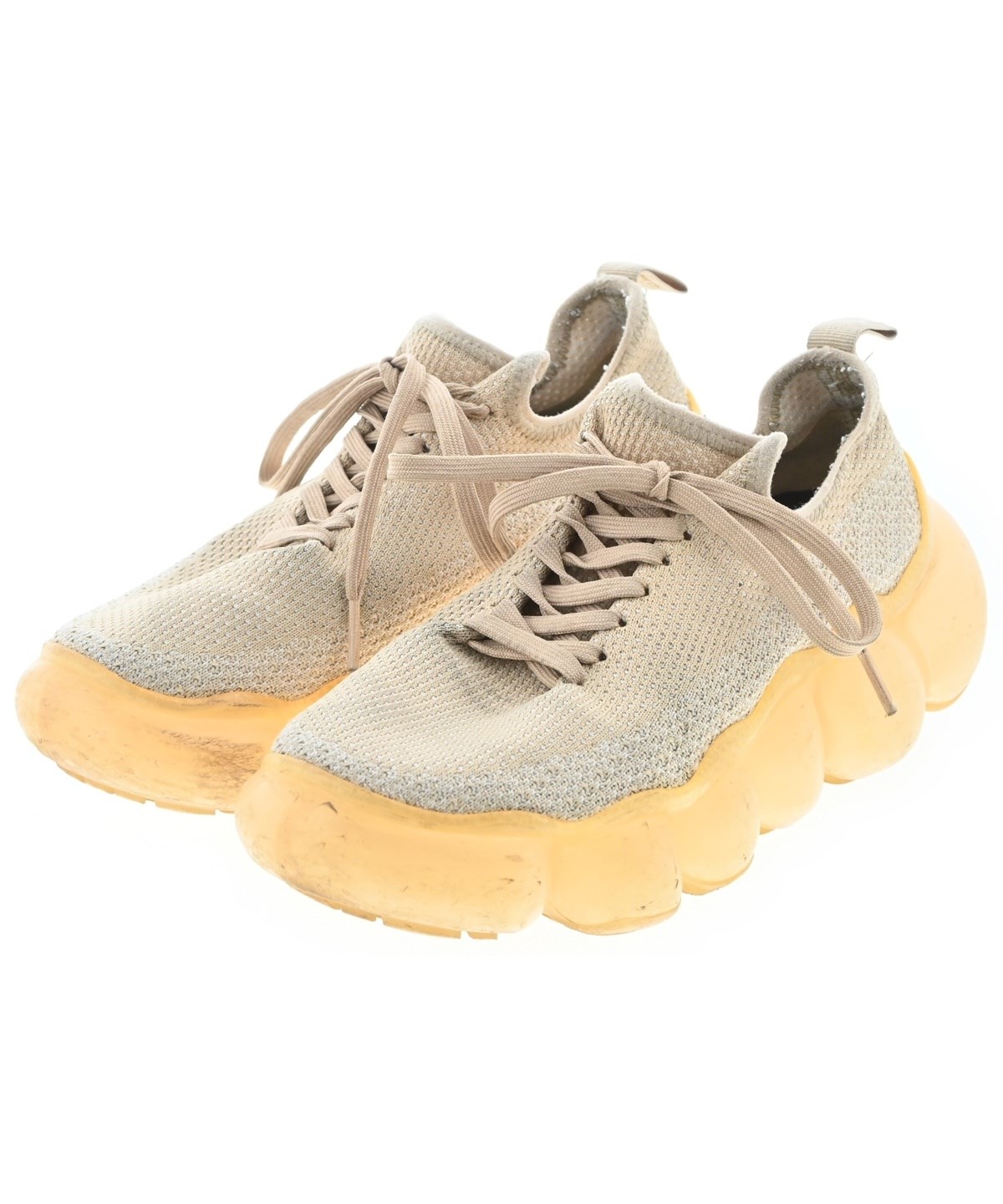 grounds ベージュ ニットアッパー スニーカー 23cm grounds（グラウンド）スニーカー ベージュ サイズ:22cm レディース
