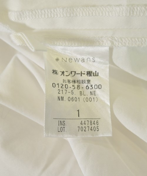 #Newans（ハッシュニュアンス）ブラウス 白 サイズ:1(S位) レディース/2200642801050