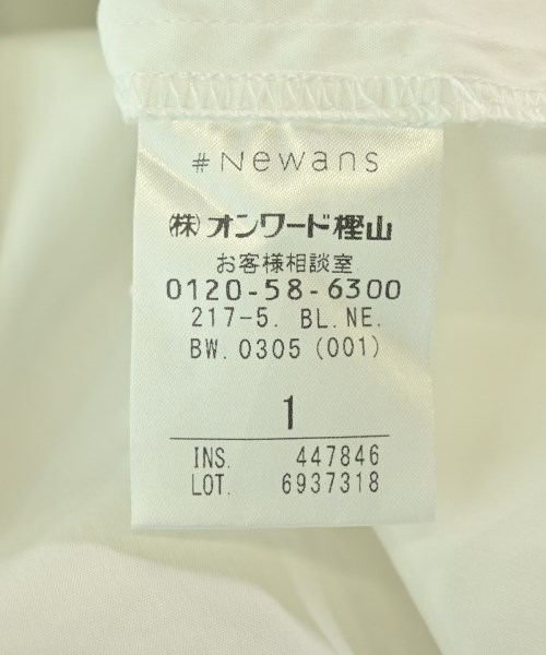 #Newans（ハッシュニュアンス）ブラウス 白 サイズ:1(S位) レディース/2200681273306