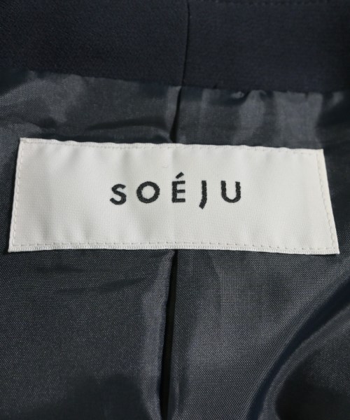 SOEJU（ソージュ）ノーカラージャケット 紺 サイズ:S レディース/2200608368030
