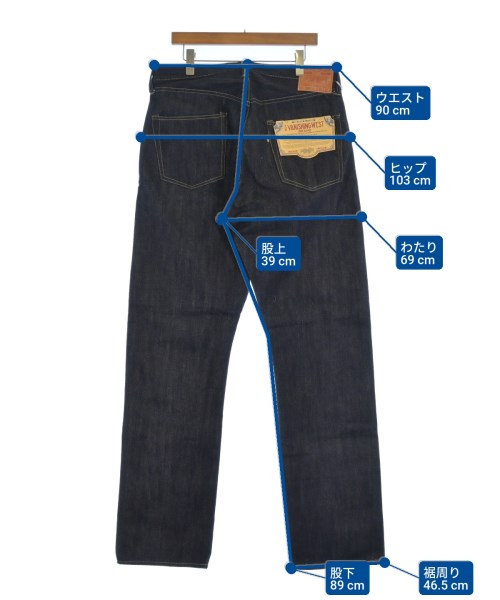 THE VANISHING WEST（ザヴァニシングウエスト）デニムパンツ 紺 サイズ:34(XL位) メンズ/2200611600080