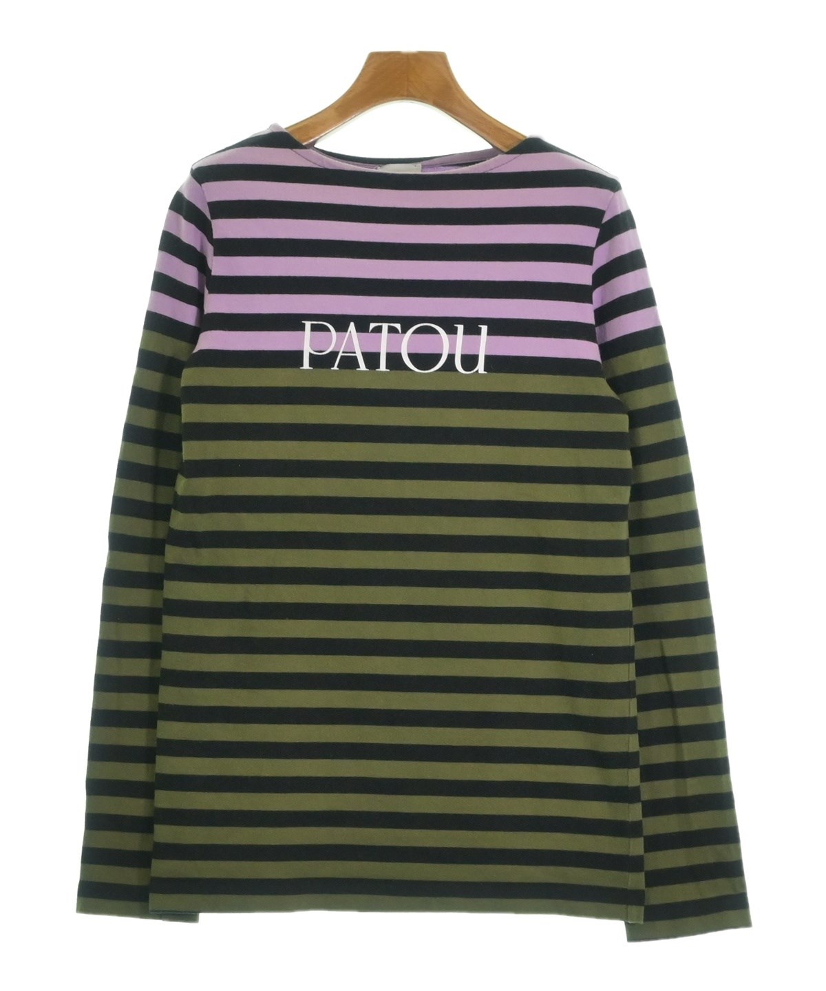 ◇匿名配送◇ patou パトゥ ダークネイビー Patou | コットンキャンバス パトゥ ロゴ トラペーズ トート スモール