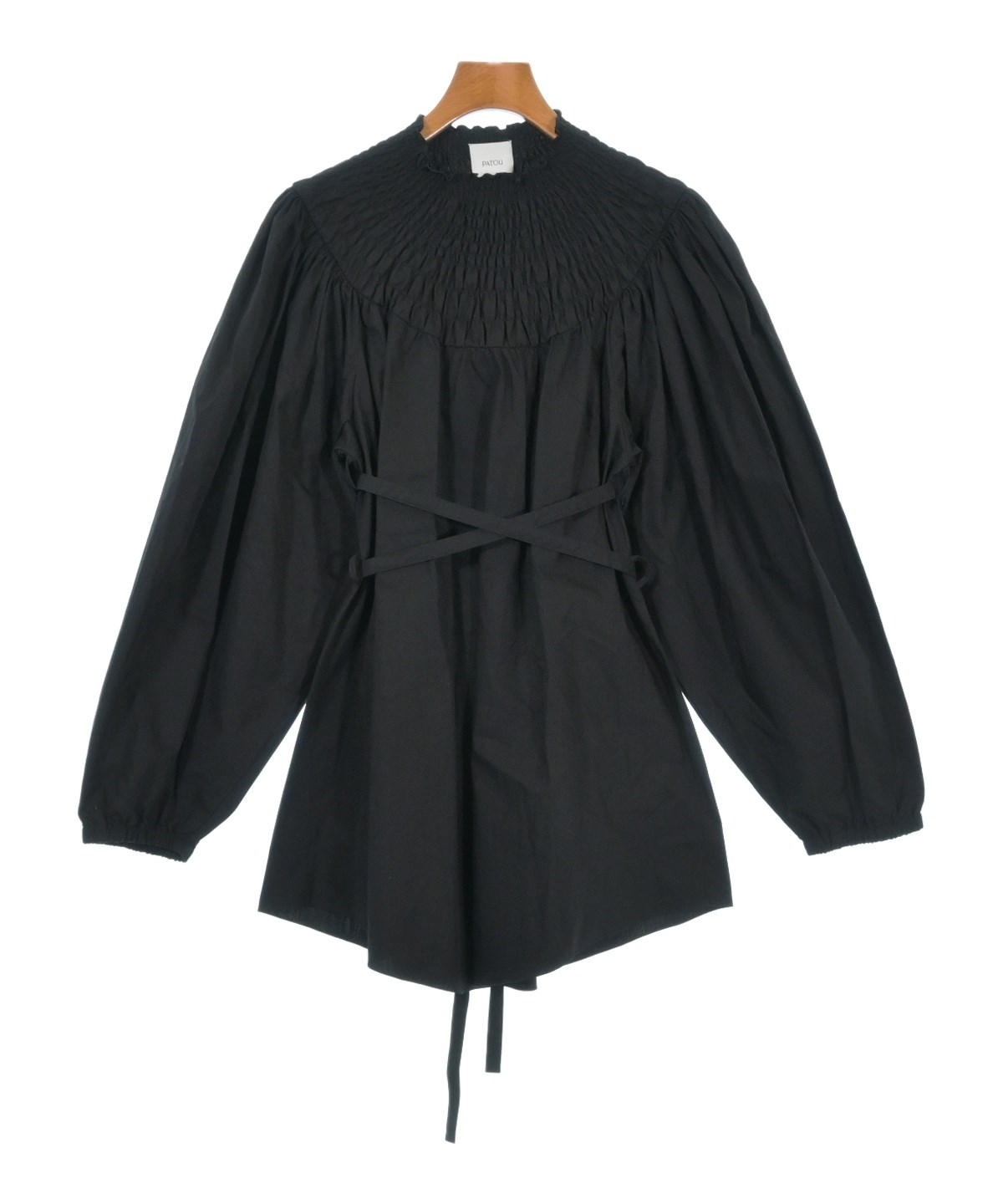 PATOU（パトゥ）ブラウス 黒 サイズ:34(XXS位) レディース