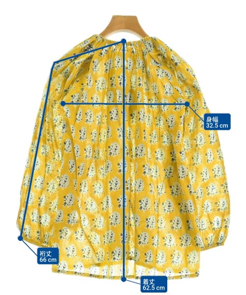 SZ Blockprints（エスゼットブロックプリント）カジュアルシャツ 黄 サイズ:S レディース/2200631173472