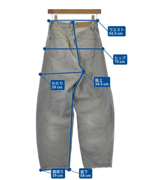 &RC（アンドアールシー）デニムパンツ グレー サイズ:32(XXS位) レディース/2200622501024