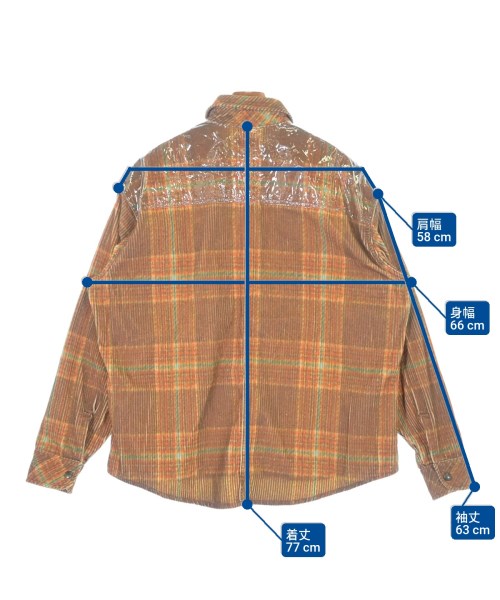 ERL（イーアールエル）カジュアルシャツ オレンジ サイズ:L メンズ/2200643465046