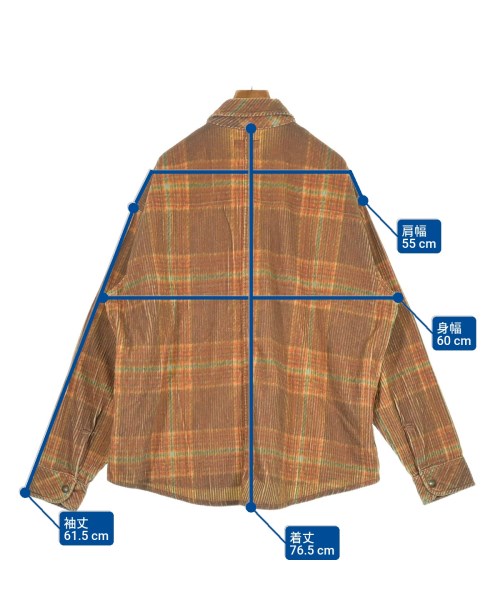 ERL（イーアールエル）カジュアルシャツ 茶 サイズ:L メンズ/2200620604017