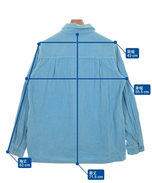 ERL（イーアールエル）カジュアルシャツ 青 サイズ:L メンズ/2200646234229