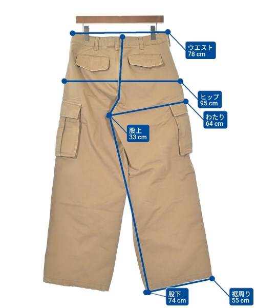 ERL（イーアールエル）カーゴパンツ 茶 サイズ:S メンズ/2200665219344