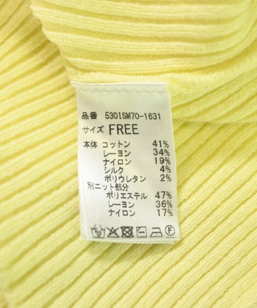 HeRIN.CYE（ヘリンドットサイ）ニット・セーター 黄 サイズ:F レディース/2200706413045