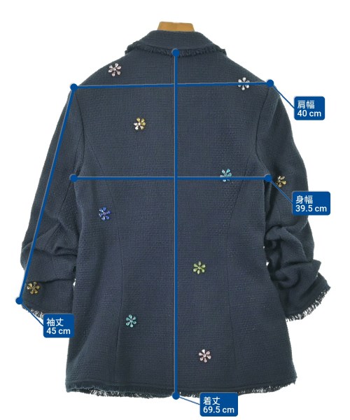 5a7 cinq a sept（サンクアセプト）カジュアルジャケット 紺 サイズ:2(M位) レディース/2200673913074