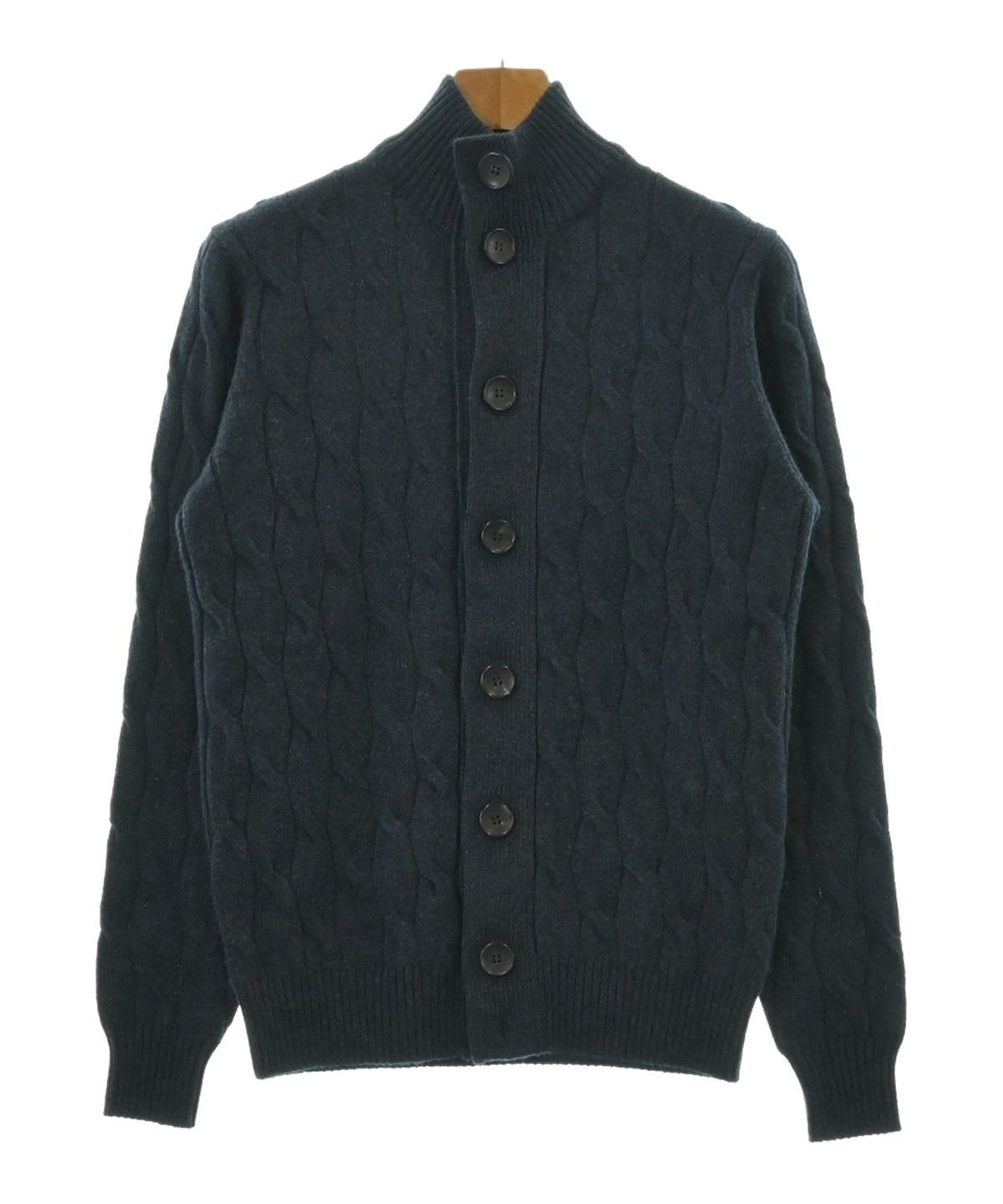 サンモリッツ S.Moritz 24SS コットン鹿の子編み立ち襟カーディガン smz2510202-01.jpg