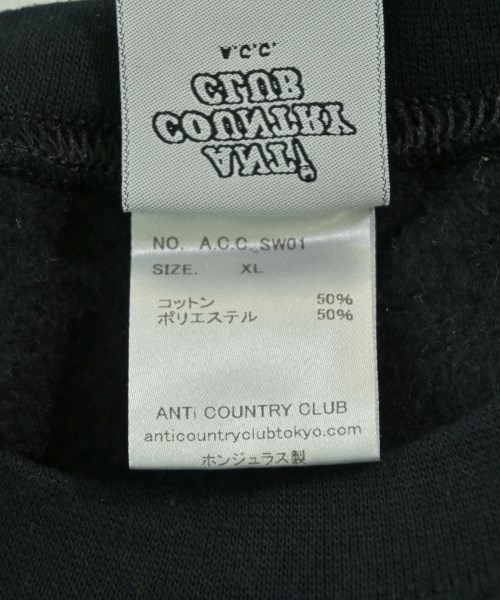 ANTI COUNTRY CLUB（アンチカントリークラブ）スウェット 黒 サイズ:XL メンズ/2200715550328