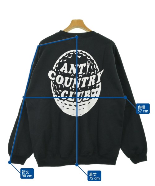 ANTI COUNTRY CLUB（アンチカントリークラブ）スウェット 黒 サイズ:XL メンズ/2200715550328