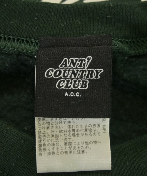 ANTI COUNTRY CLUB（アンチカントリークラブ）スウェット 緑 サイズ:M メンズ/2200645137033