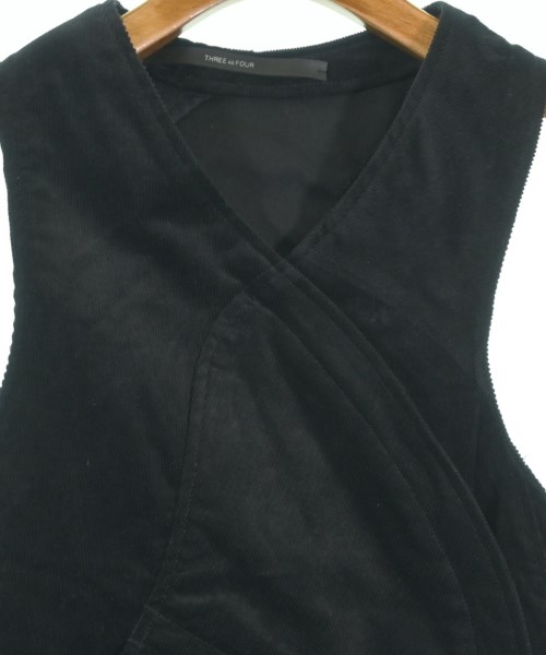 threeASFOUR（スリーアズフォー）ベスト 黒 サイズ:1(S位) レディース/2200645982077