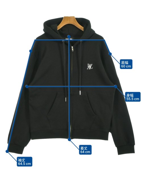 WOOALONG（ウアロン）パーカー 黒 サイズ:S メンズ/2200629723030