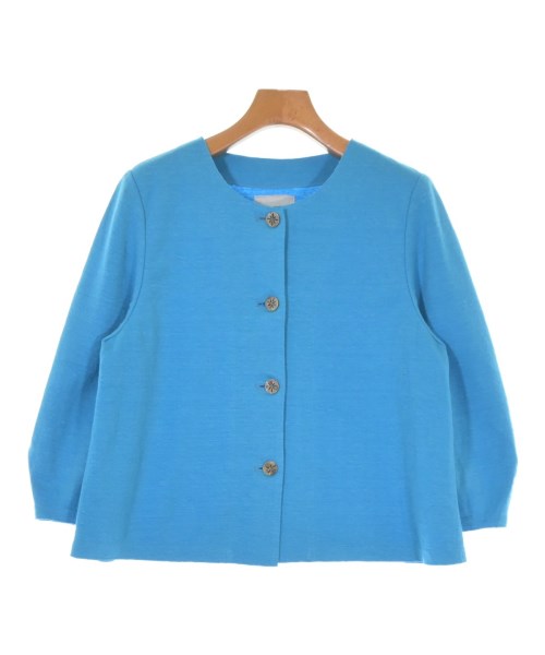 KENLAND LINEN(ケンランドリネン)ノーカラージャケット 青 サイズ:S/M/2200699671026
