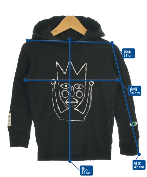 nununu（ヌヌヌ）パーカー 黒 サイズ:100(3T-4T) キッズ/2200610424205