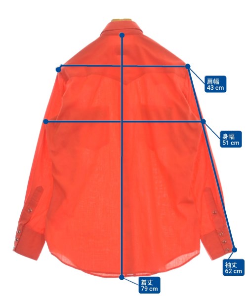 H BAR C（エイチバーシー）カジュアルシャツ オレンジ サイズ:15 1/2(M位) メンズ/2200672298028