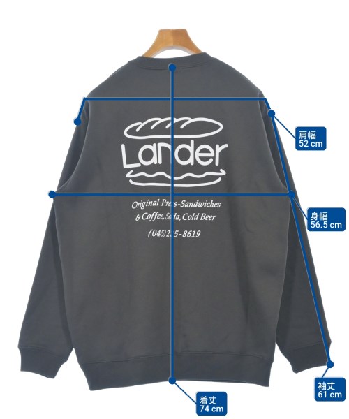 Lander（ランダー）スウェット グレー サイズ:XL メンズ/2200703886309