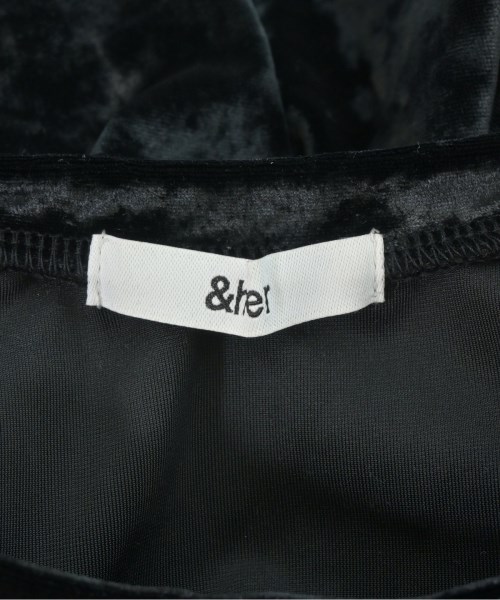 &her（アンドハー）Tシャツ・カットソー 黒 サイズ:-(L位) レディース/2200686698586