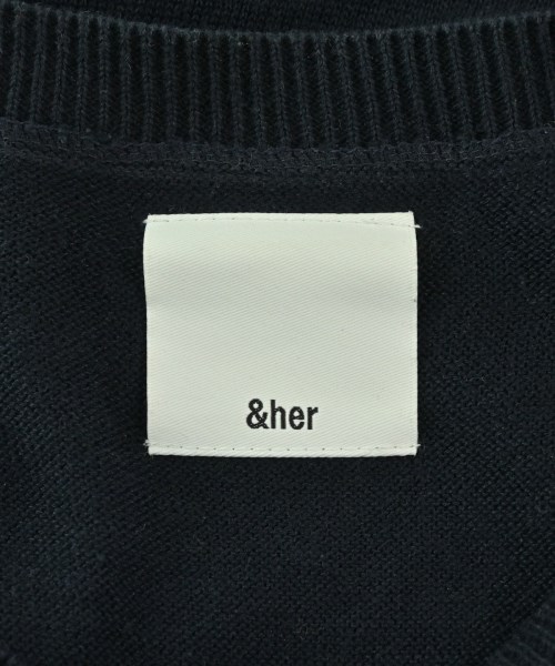 &her（アンドハー）ベスト 紺 サイズ:F レディース/2200664675080