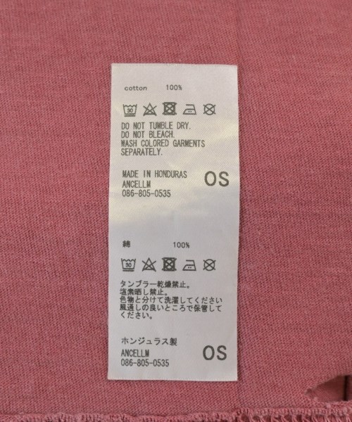 ANCELLM（アンセルム）Tシャツ・カットソー 赤 サイズ:F メンズ/2200690385076