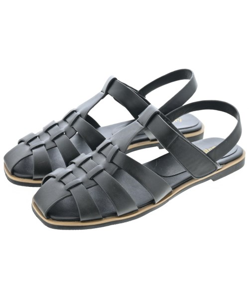 Arpege story(アルページュストーリー)サンダル 黒 サイズ:M(24cm位)/2200645889017