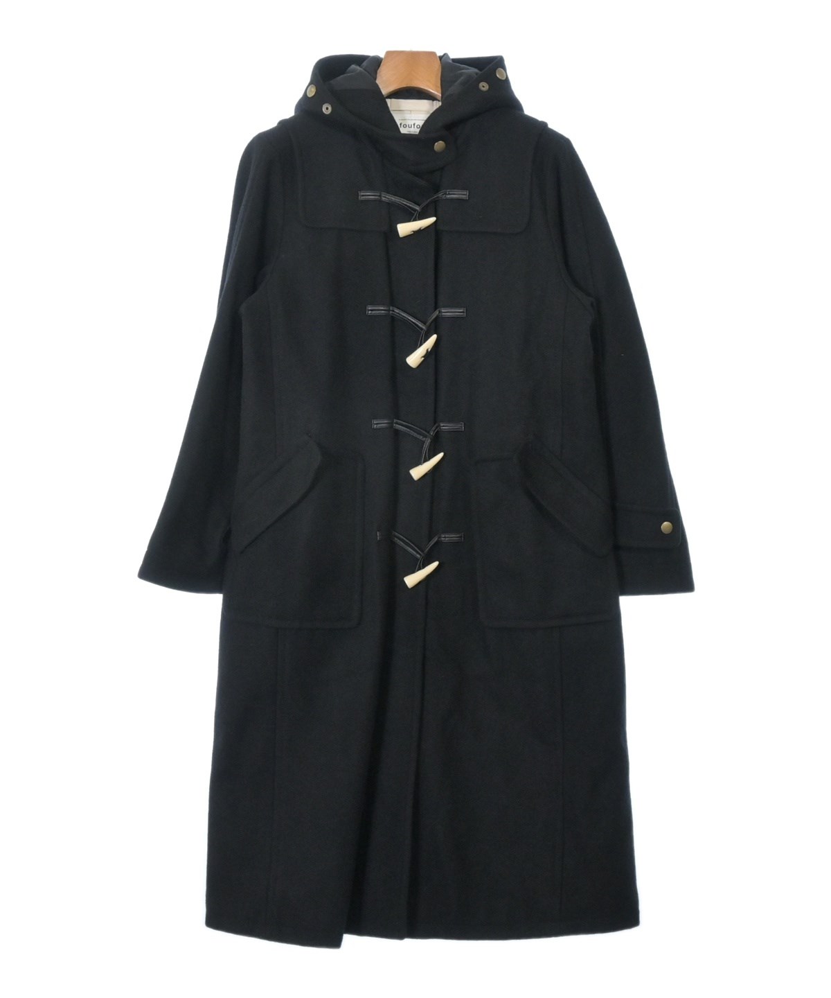 foufou ザ ダッフルコート サイズ0 foufou（フーフー）ダッフルコート 黒 サイズ:0(XS位) レディース