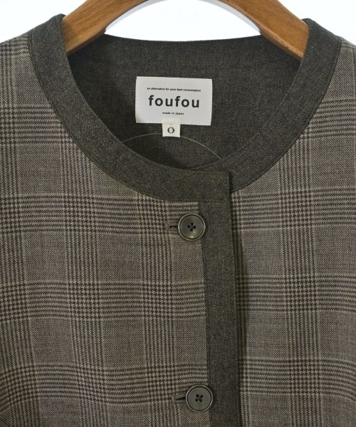 foufou（フーフー）ノーカラージャケット 茶 サイズ:0(XS位) レディース/2200656968084