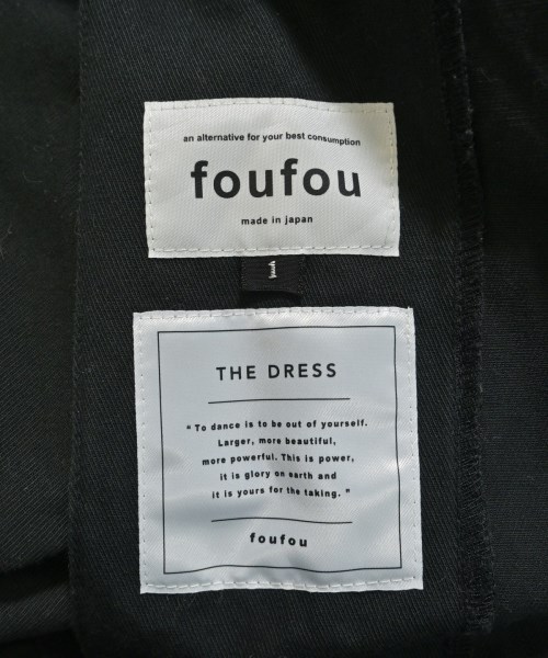 foufou（フーフー）シャツワンピース 黒 サイズ:1(S位) レディース/2200641210037
