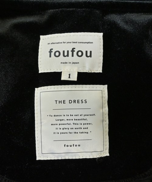 foufou（フーフー）ワンピース 黒 サイズ:1(S位) レディース/2200714222028