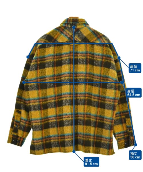 JADED LONDON（ジェイデッドロンドン）カジュアルシャツ 黄 サイズ:S メンズ/2200661324073