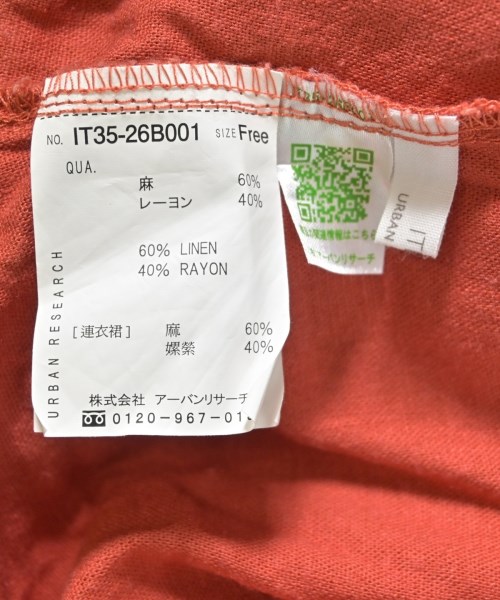 ITEMS URBAN RESEARCH（アイテムズアーバンリサーチ）ワンピース 赤 サイズ:F レディース/2200635069030