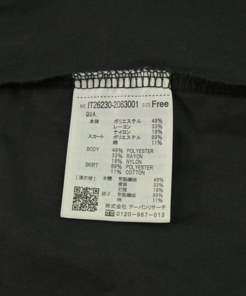 ITEMS URBAN RESEARCH（アイテムズアーバンリサーチ）ワンピース 黒 サイズ:F レディース/2200705000024