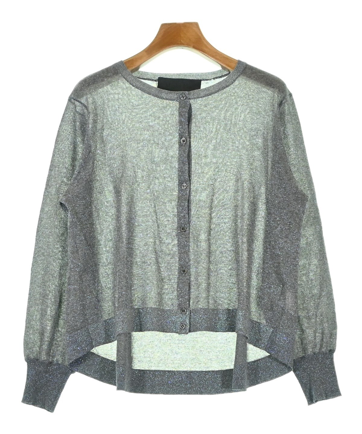 【Maglia Plus】ニットカーディガン Maglia Plus（マリアプラス）カーディガン グレー サイズ:F レディース