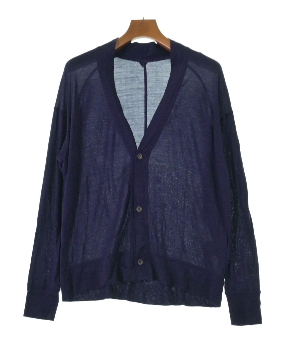 YINDIGO AM インディゴエイエム カーディガン メンズ 【古着】【中古】 YINDIGO AM（インディゴエイエム）カーディガン 紫 サイズ:46(M位