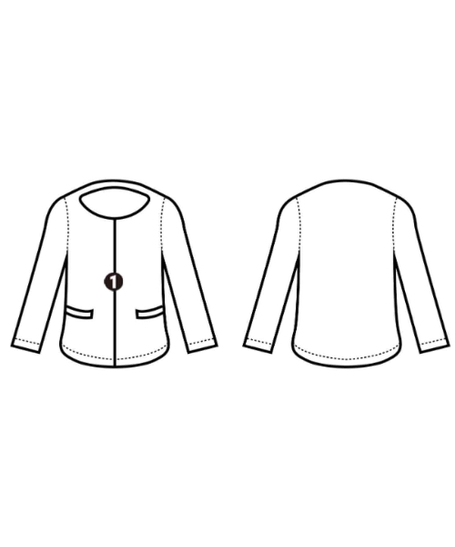 DEPAREILLE（デパリエ）ノーカラージャケット 紺 サイズ:36(S位) レディース/2200644749084