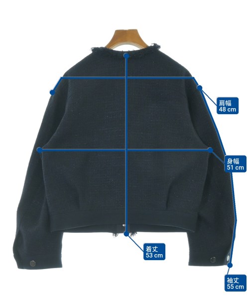DEPAREILLE（デパリエ）ノーカラージャケット 紺 サイズ:36(S位) レディース/2200676772012