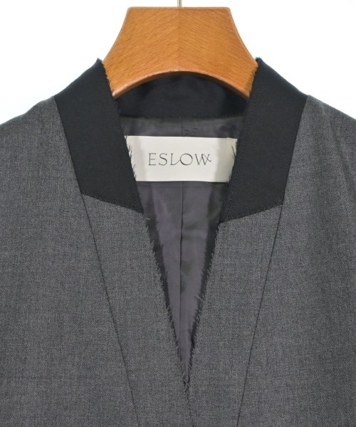 ESLOW（エスロー）ノーカラージャケット グレー サイズ:1(S位) レディース/2200644748315