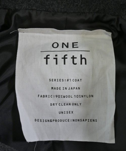 ONE fifth（ワンフィフス）ピーコート グレー サイズ:1(S位) レディース/2200637504010