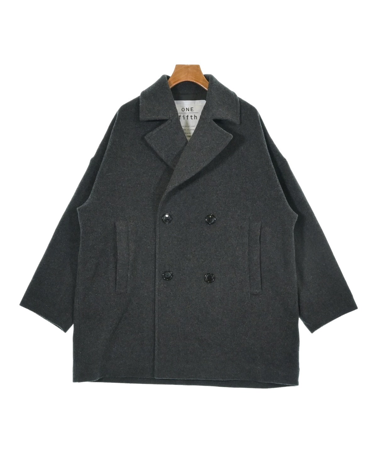 ONE fifth シールドウールPコート　 グレー ユニセックス ONE fifth（ワンフィフス）の「ONE fifth/ワンフィフス SHIELD/ウール